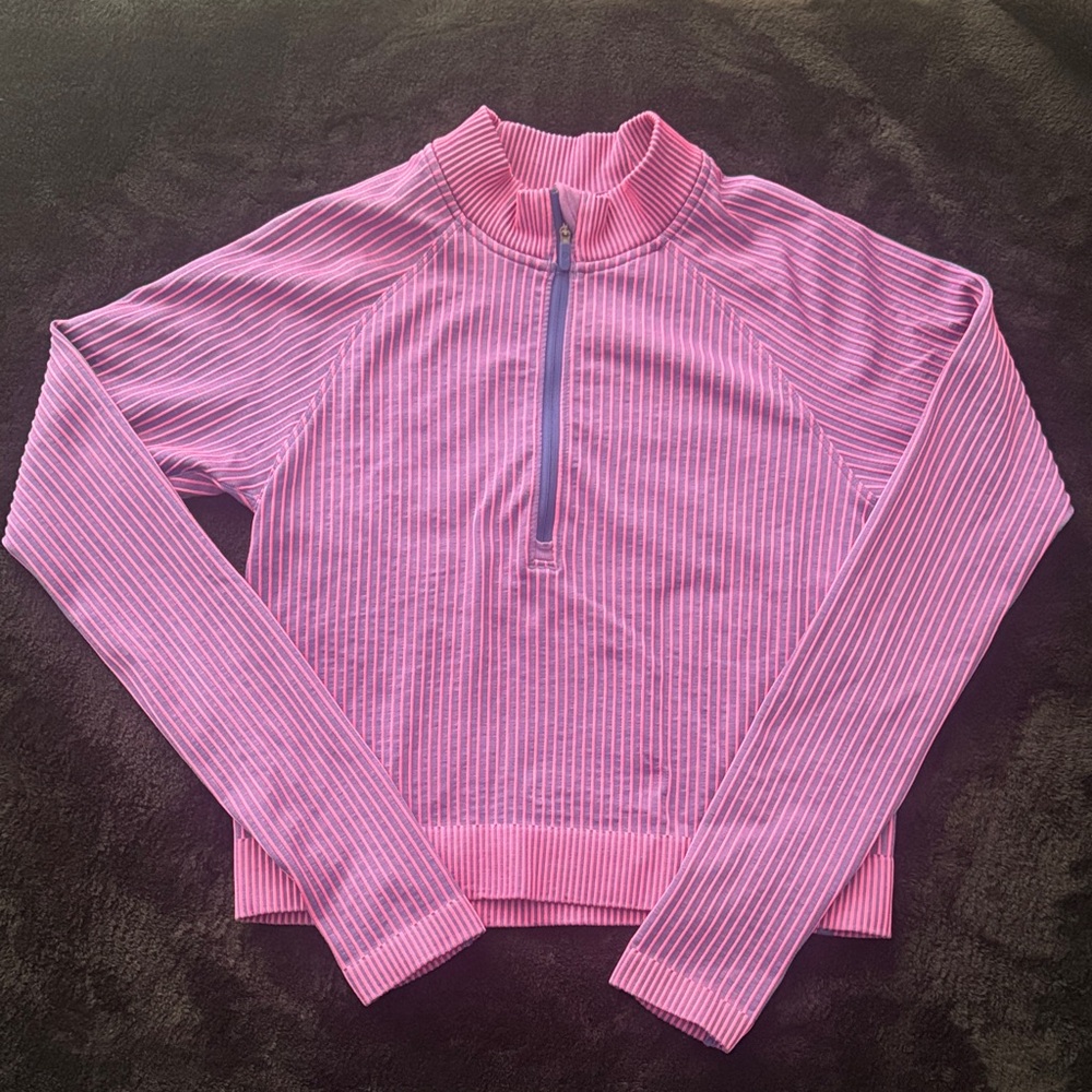 lululemon athletica Pink Striped Turtleneck Top